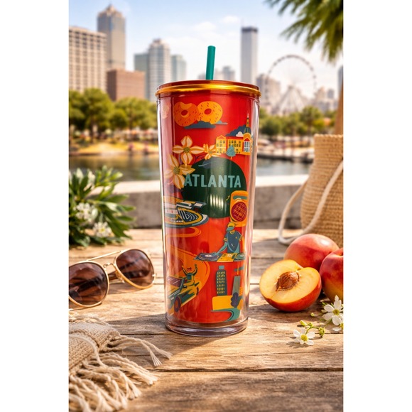 Starbucks Other - Starbucks Discovery Series Atlanta Tumbler 24 oz Reusable‎ Travel Cup with Straw